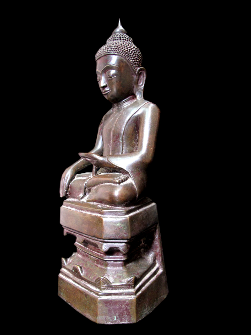 Extremely Rare 18C Bronze Burma Shan Buddha #BB61